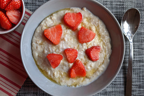 porridge and strawberries