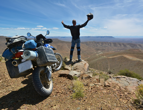 ADV motorcycle rider enjoying the view