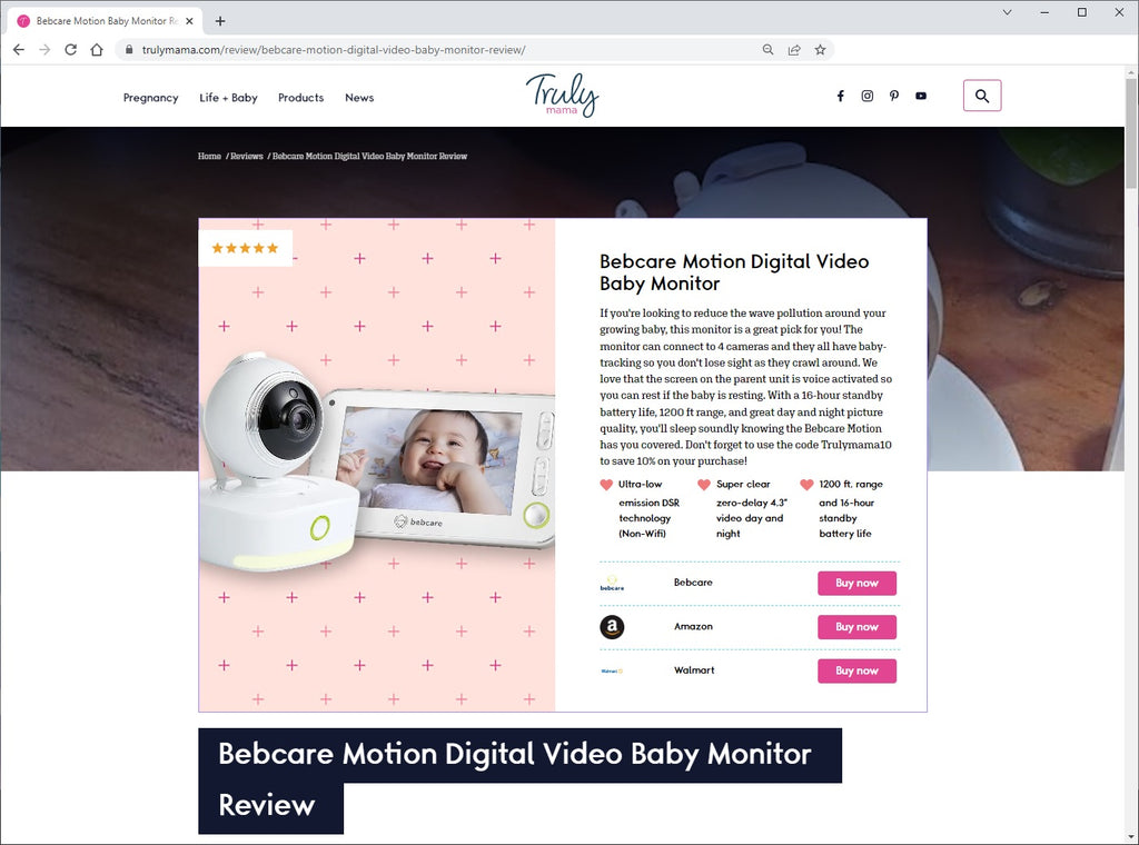 Review of Bebcare Motion - The Best Baby Monitor of 2022 by TrulyMama Reviews