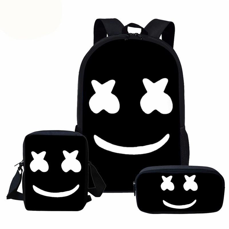 Marshmello Backpack With Pencil Case Satchel For Teens Boys Girls Uhoodie - roblox lunch box backpack schoolbag pencil case for kids teen