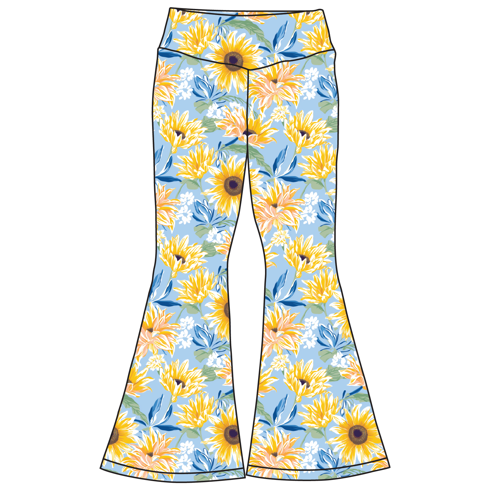 Becca Sunflowers Bamboo Flared Leggings (Pre-Order)