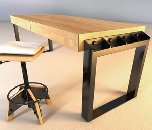 Foldable Under Desk Cable Organizer Basket  Executive Wood Desk Cord –  PieceOfGrain