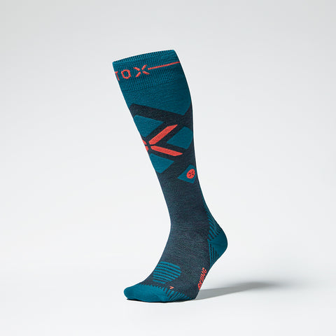 Ski-sock-tealred