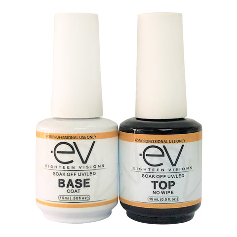 EV Duo BASE COAT & TOP COAT NO WIPE UV/LED
