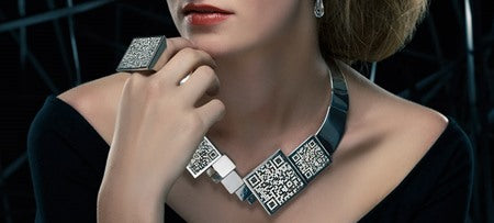 QR Code Jewelry by Designer Vera Bublyk in Oslo, Norway 