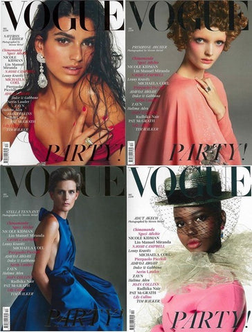 The Vogue Magazine December 2018 UK edition, featuring the ring in their "Party Edit," is a four-cover special edition, marking the one-year anniversary of Edward Enninful as editor-in-chief. 