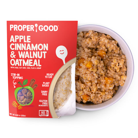 Apple Cinnamon & Walnut Oatmeal - Eat Proper Good