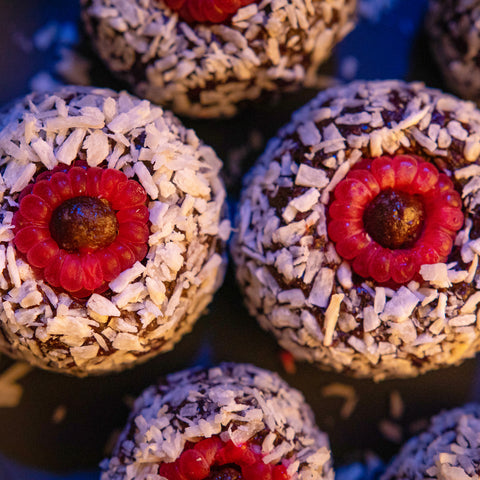 Date, Raspberry and Coconut Eyeballs - Eat Proper Good