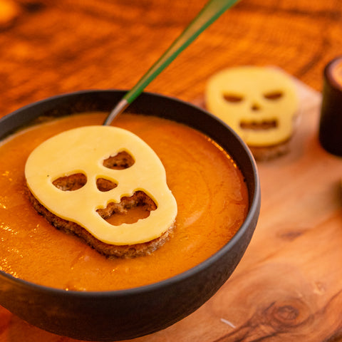 Halloween Skull Spiced Pumpkin Pie Soup - Eat Proper Good