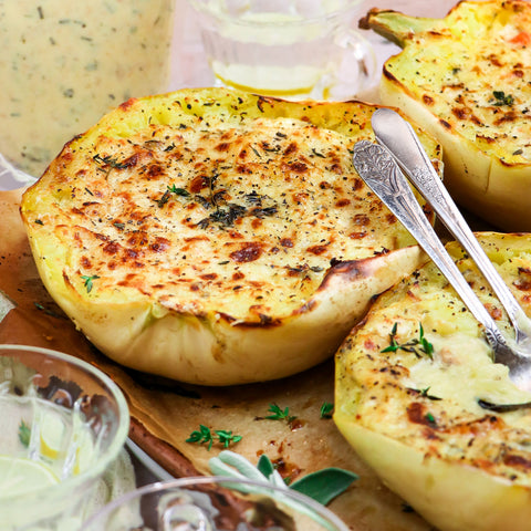 Creamy Chicken Spaghetti Squash Bowls - Eat Proper Good