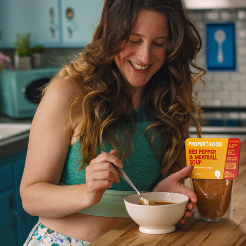 Red Pepper & Meatball Soup - Eat Proper Good