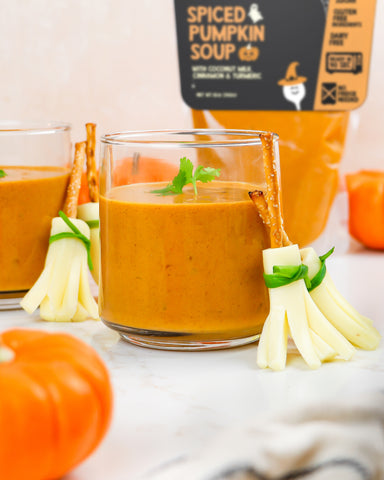Spiced Pumpkin Soup & Cheese Broomsticks - Eat Proper Good