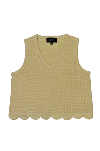 SLEEVELESS KNIT TOP MADE OF NATURAL FIBER BY ALLENA