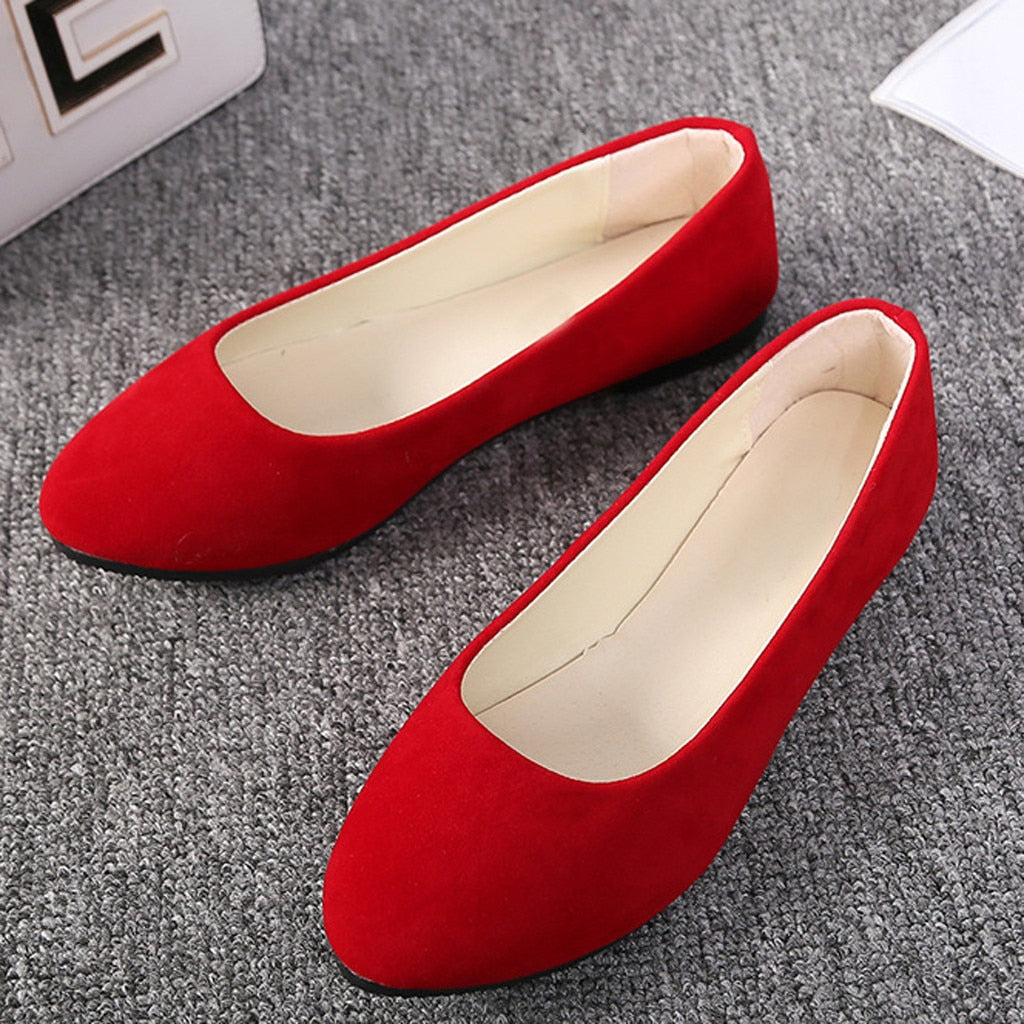Big Size Red Flat Shoes Women 2019 Slip 