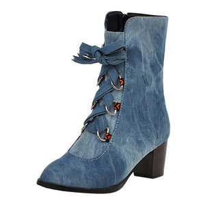 tie up womens boots