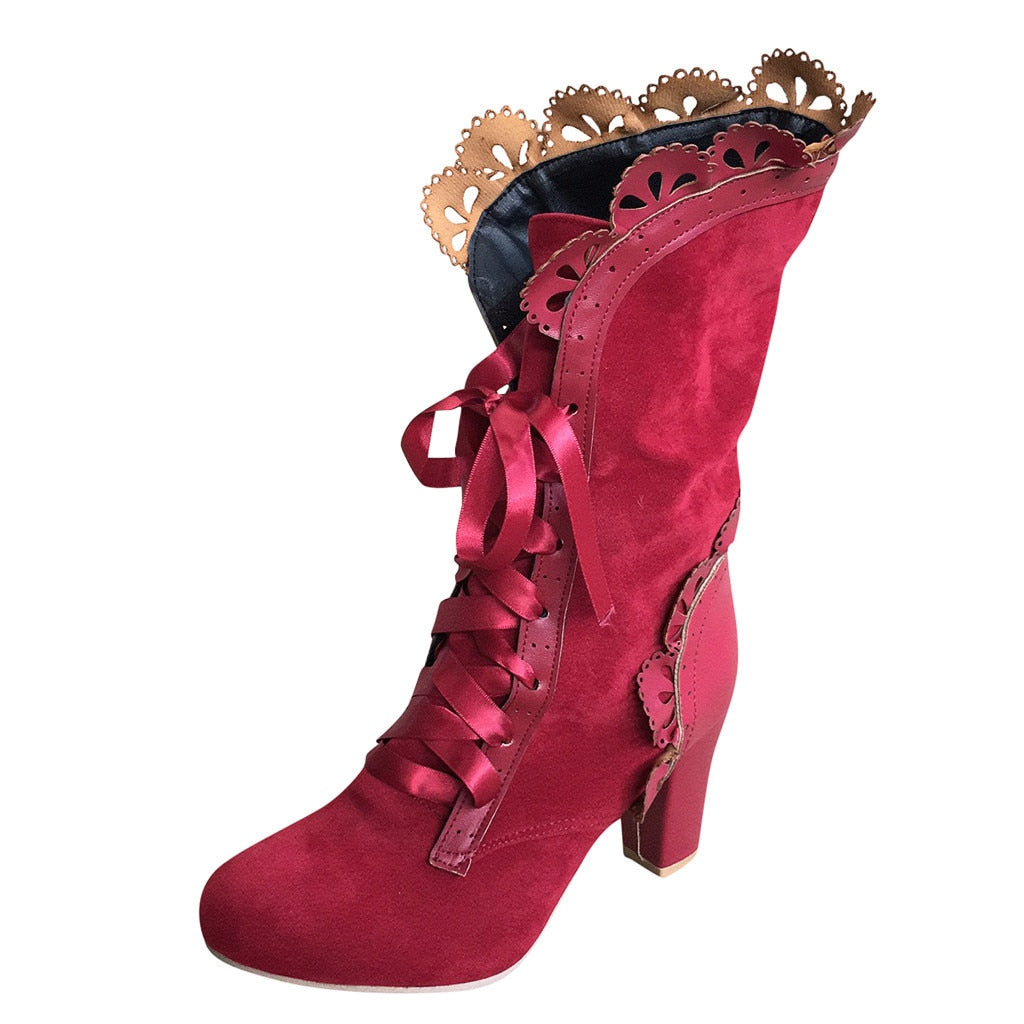 womens boots with red laces