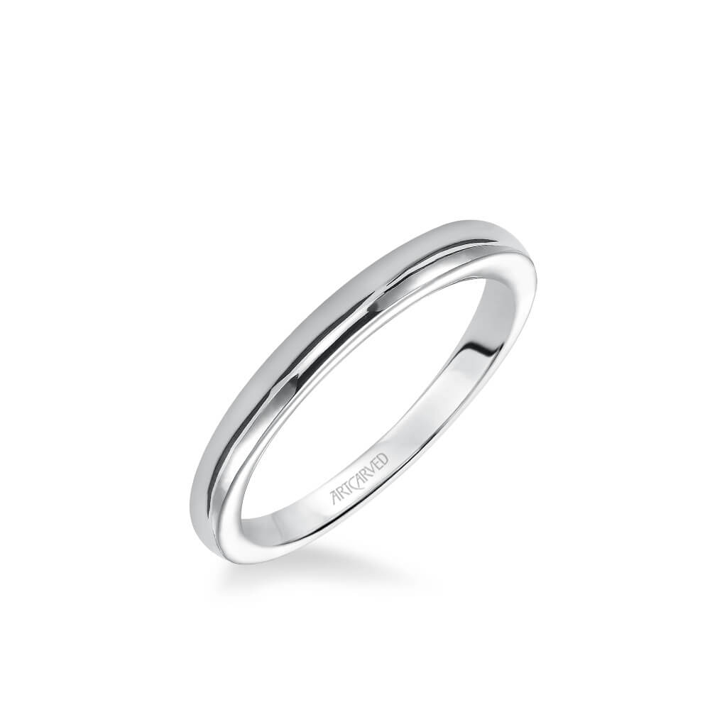 Rachel Contemporary Polished Wedding Band - artcarvedbridal