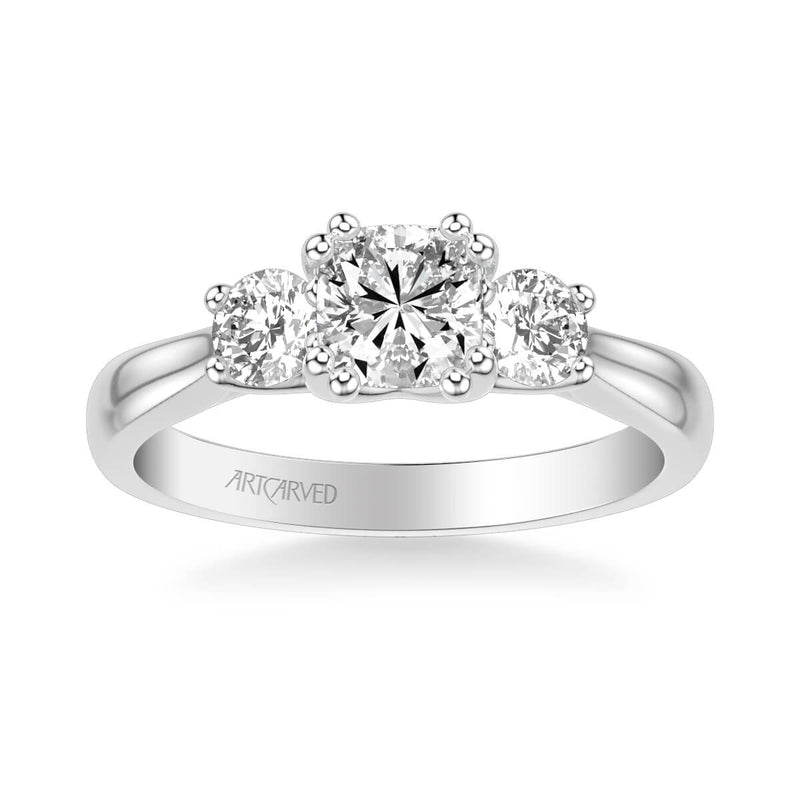 Amanda Classic Three Stone Diamond Engagement Ring - artcarvedbridal