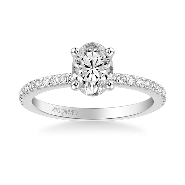 Sybil Classic Side Stone Diamond Engagement Ring - artcarvedbridal