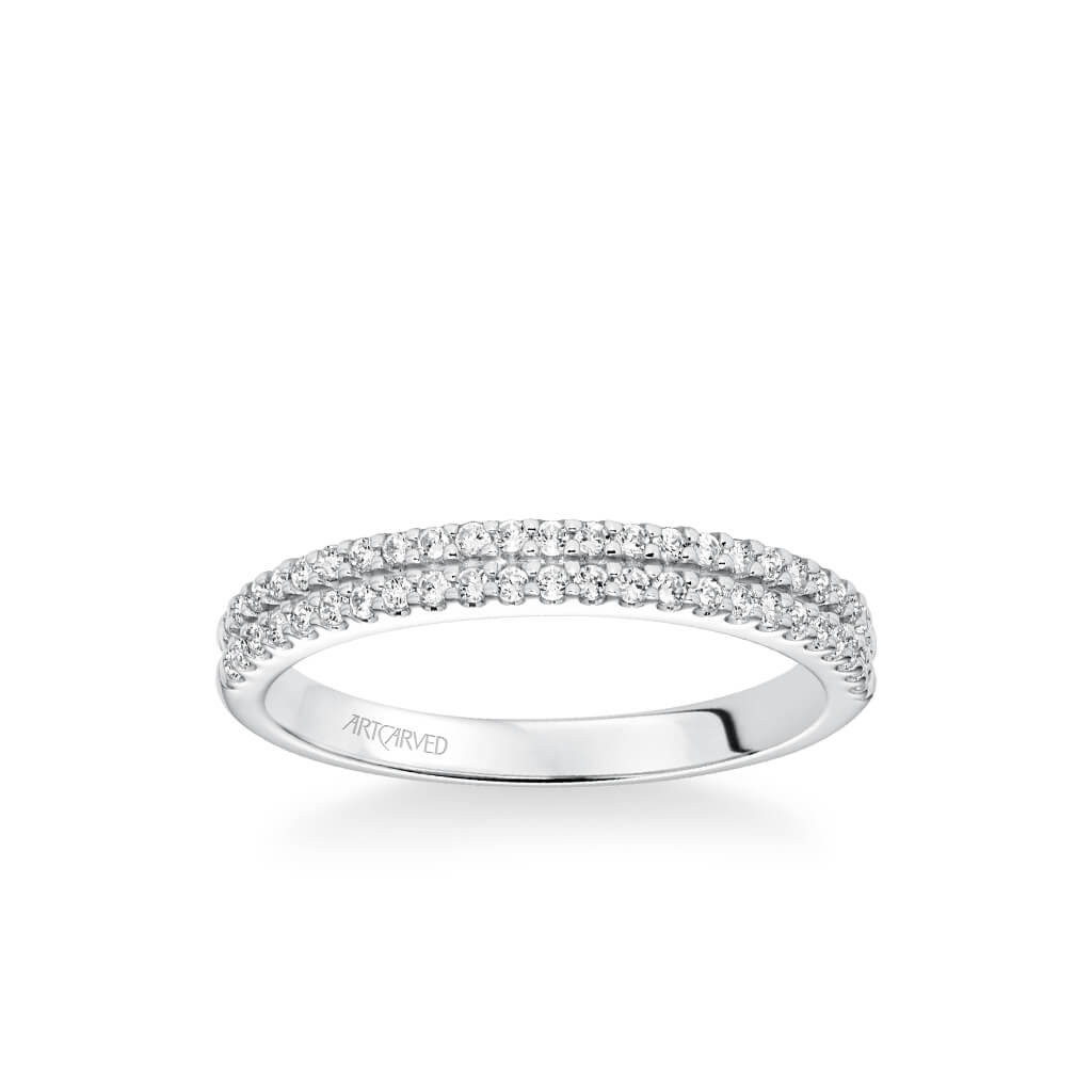 Dorothy Classic Double Row Diamond Wedding Band Artcarvedbridal