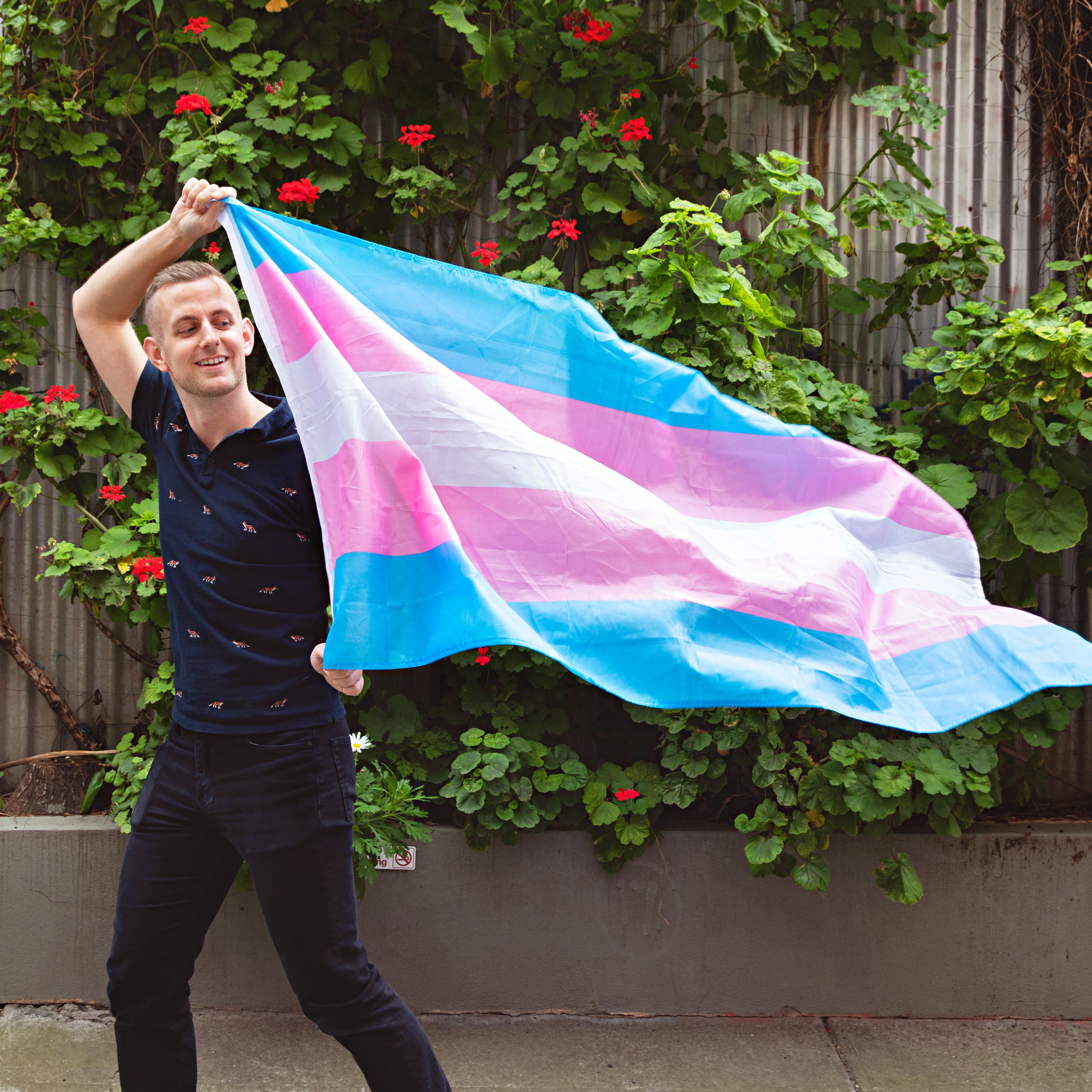 Handheld Trans Flag