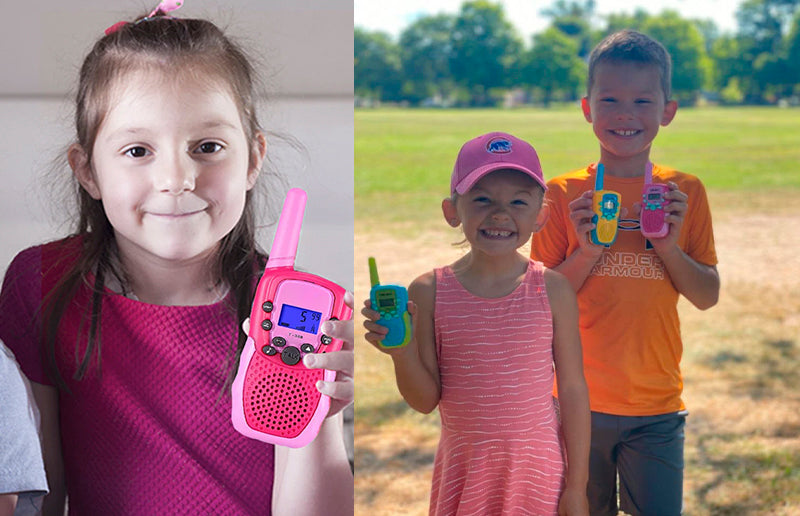 grandchildren using the kids walkie talkie