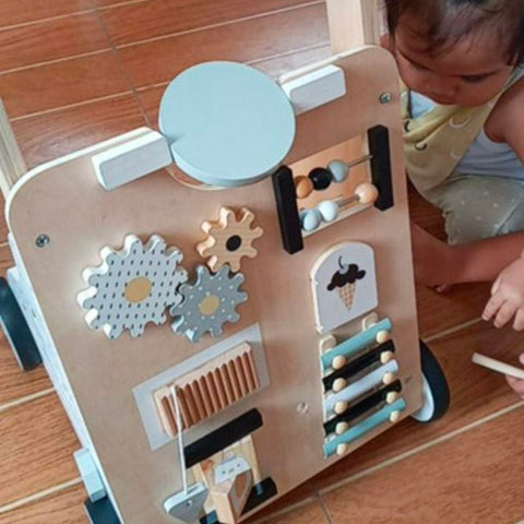 a grandchild playing with the smart steps walker