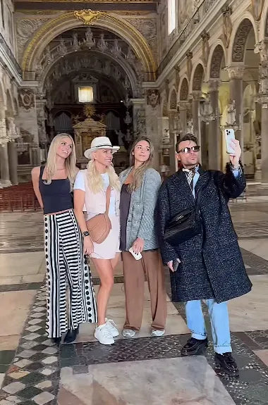 Ambassadors touring historic Roman architecture