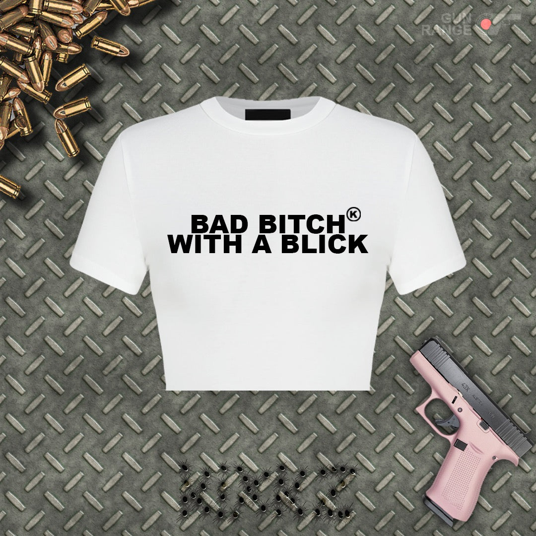 V1 BAD BITCH WITH A BLICK CROP TOP (WHITE/PINK) – KIXKZGALORE