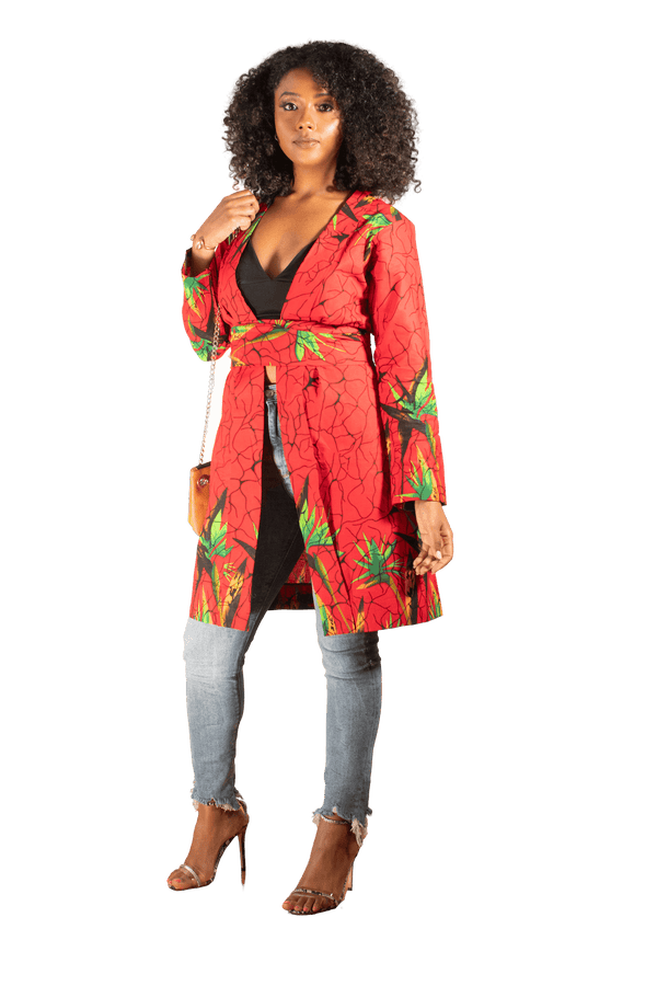 Ankara Kimono Jacket - Floral Print