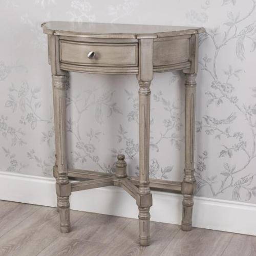 Oster Grey 1 Drawer Half Moon Table Giftworks