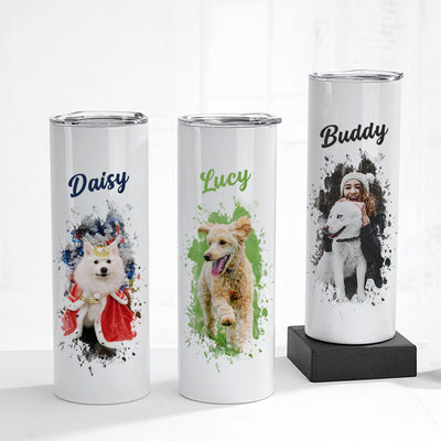 Custom Pet Tumbler Cup with Handle Personalized Coffee Tumbler Gift