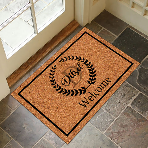 Pet Welcome Doormat Personalized with Name Engraved Custom Pet