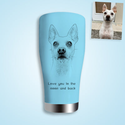 Custom Pet Photo Water Bottle with Name for Walk, Sports, Travel