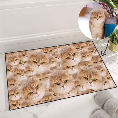 Tuxedo Cat Doormat, 3D Photo Cat Doormat, New Home Gift, Cat