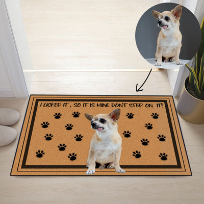 Custom Pet Photo Doormat with Full Dog Cat Face