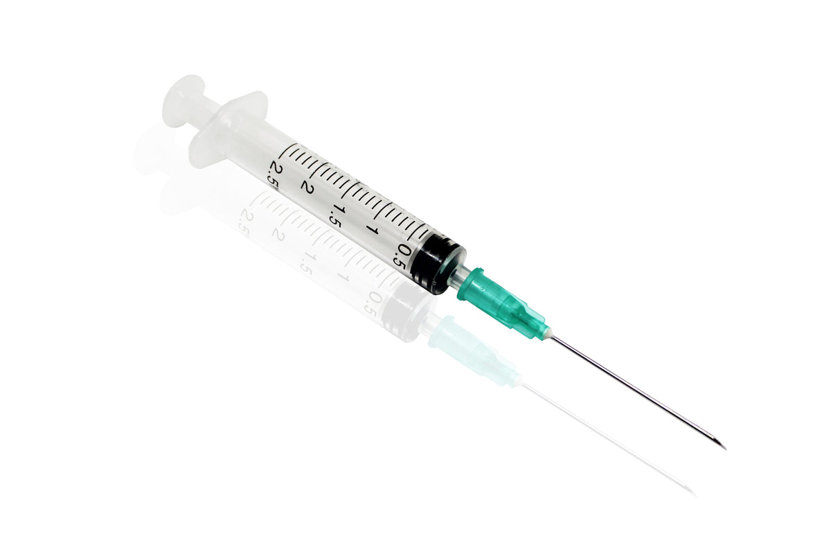 2.5ml Syringe With 21G Hypodermic Needle Rays InJ/Light — RayMed