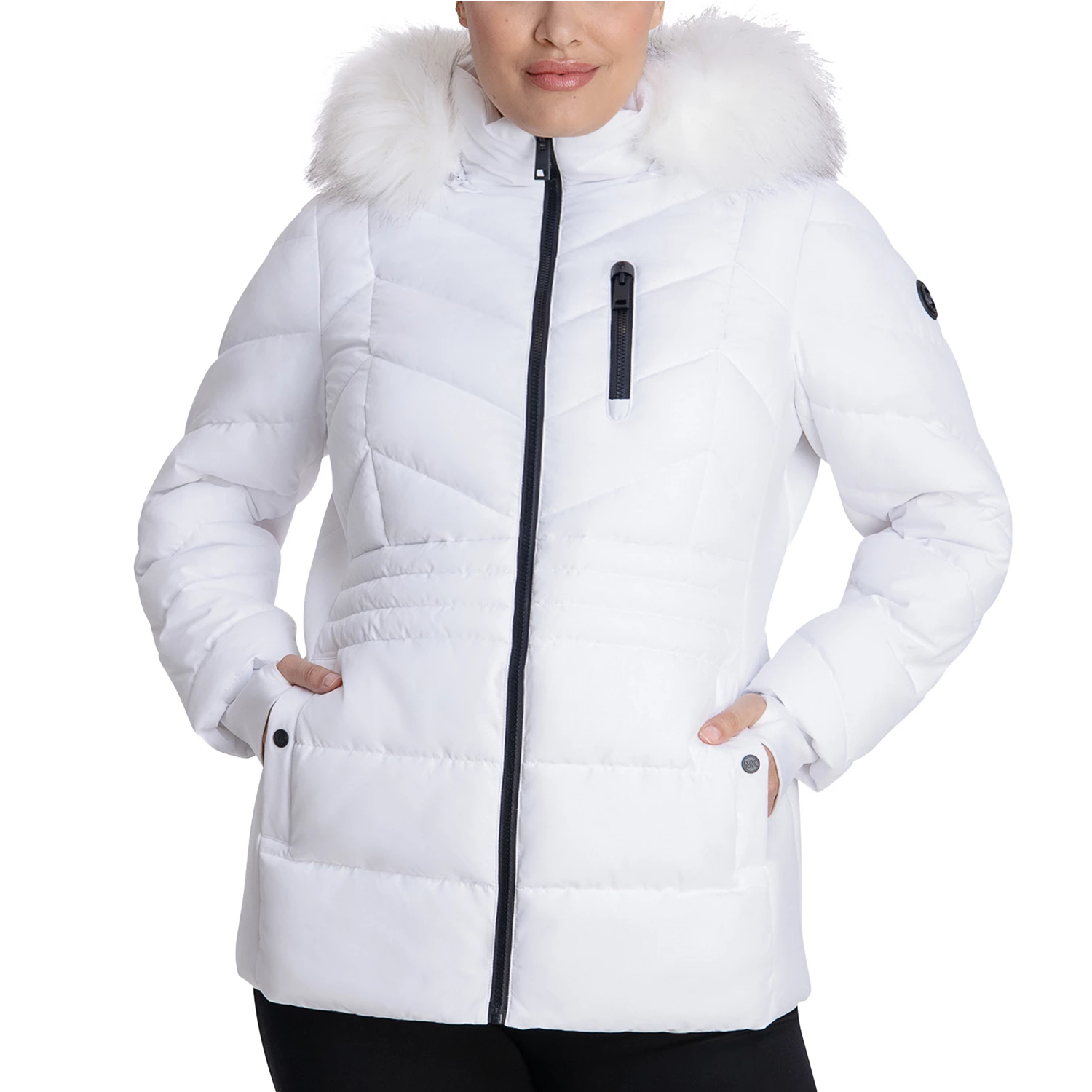 Michael Kors Women's Plus Size Faux-Fur-Trim Hooded Puffer Coat – Makeup My  Way