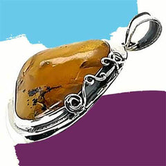 Chiapas Amber Silver Pendant from Taxco