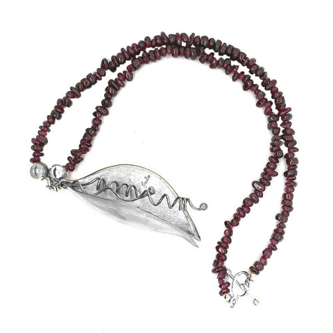 Author Jewelry Garnet Necklace Nueve Sterling