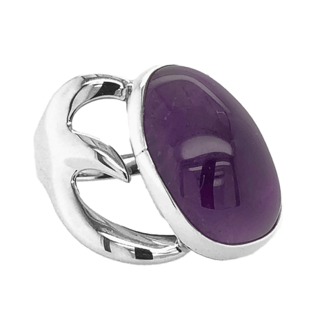 Amethyst Silver Ring | Nueve Sterling