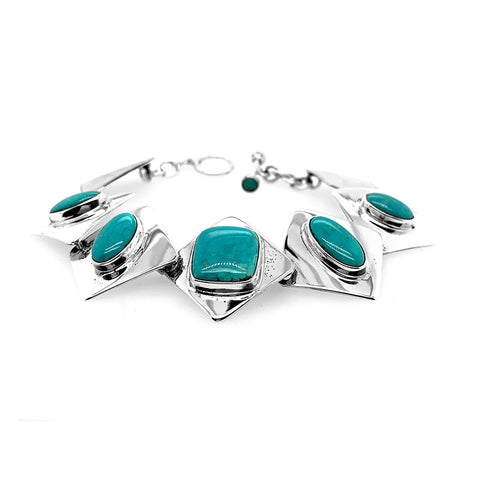 Turquoise Silver Bracelet | Nueve Sterling
