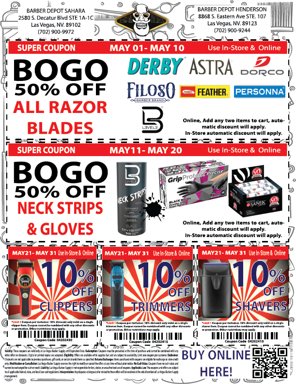 BUYBARBER MAY COUPONS ONLINE AND IN DTORE SUPER SALE ON BARBER SUPPLIES AND HAIR TOOLS FOR HOME