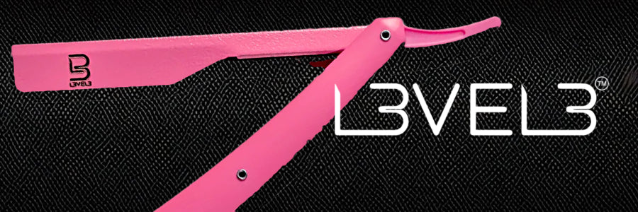 Level 3 Pink Straight Razor Holder, showcasing a sleek design and ergonomic handle, ideal for precise and stylish professional shaving.