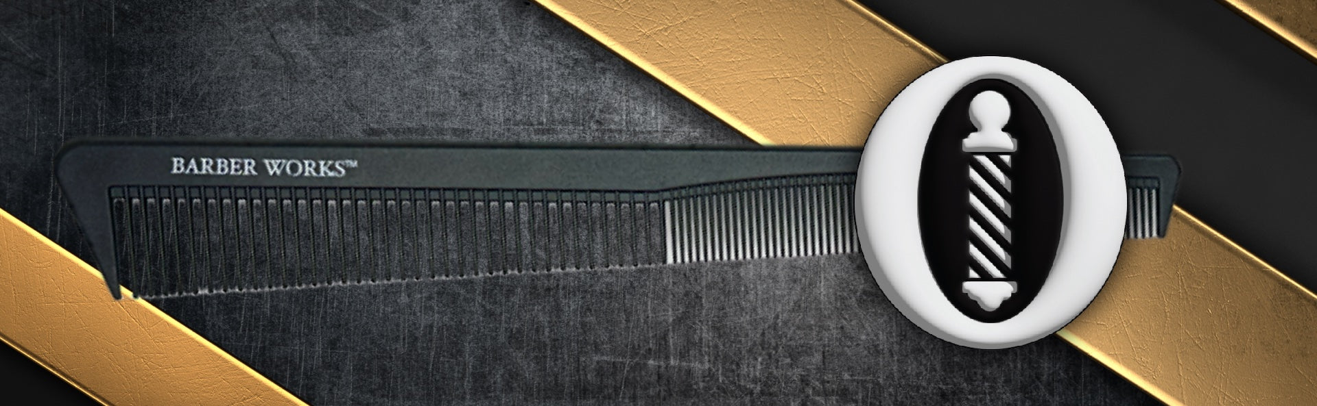 Barber Works 7-inch Taper Comb, the essential tool for precision cuts and styling, highlighting its durable carbon fiber construction.