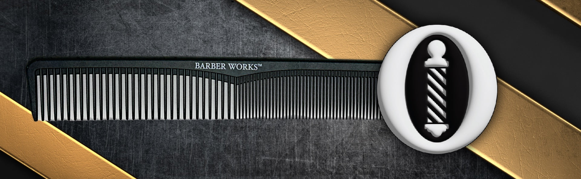 Durable and sleek Barber Works 7-inch Styling Comb, designed for precision styling and cutting, featuring professional-grade carbon fiber construction.