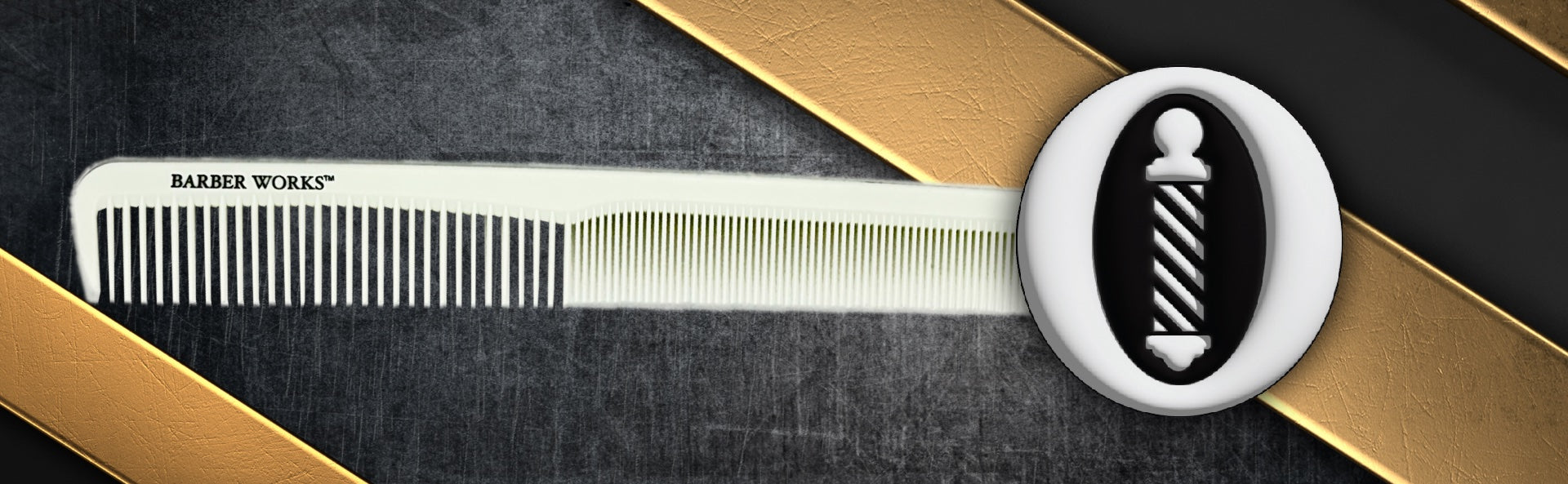 Barber Works 7-inch Narrow Styling Comb, ideal for detailed hairstyling, made from durable ceramic and lightweight ABS plastic