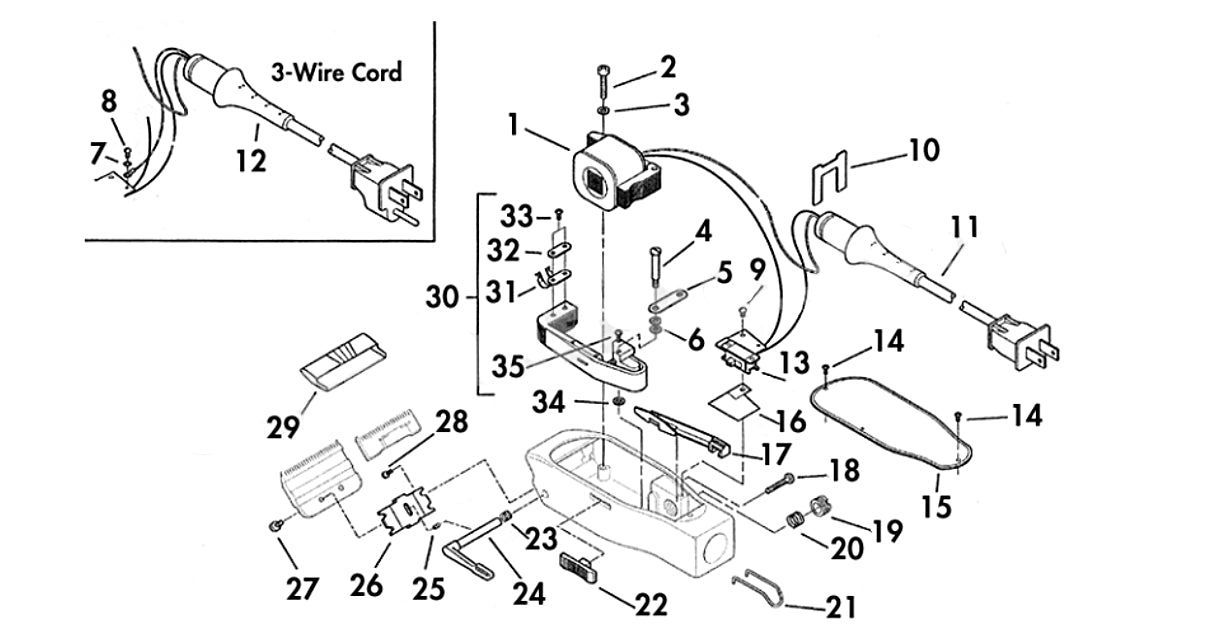 Adis Master Clipper Replacement parts cord blades motor hinge screw