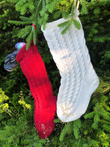 Seed Stitch Stocking - Knitting Pattern