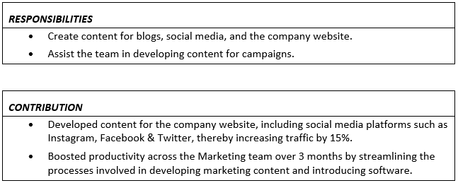 responsibilities and contributions examples